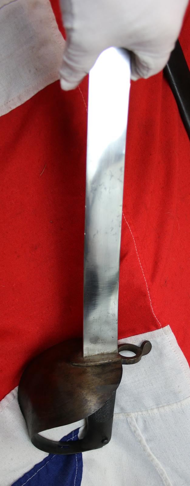 A Most Rare, Historic, British, Pattern of 1859 Naval Cutlass Bayonet With Scabbard By Reeves. One of Only 800 Made. An Absolute Beauty with a Stunning Blade & Scabbard and Original, Blackened Japanned Finish, Steel Bowl Guard