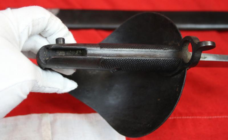 A Most Rare, Historic, British, Pattern of 1859 Naval Cutlass Bayonet With Scabbard By Reeves. One of Only 800 Made. An Absolute Beauty with a Stunning Blade & Scabbard and Original, Blackened Japanned Finish, Steel Bowl Guard