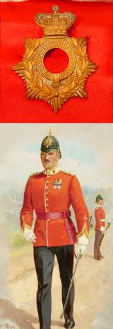 A Very Good Victorian 1881 British Army Garter Star Helmet Plate