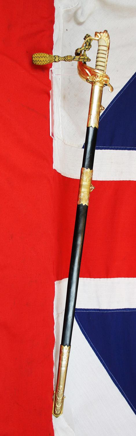 Royal Naval Officer's Sword of Lt. O.S.V. Waterlow D.S.O. M.i.D. A Officer of 'The Mighty Hood', Battlecruiser, HMS Hood. For 20 Years The Largest Warship In the World Tragically Sunk by the German Battleship Bismark May 1941. & The Loss of 1415 Crew