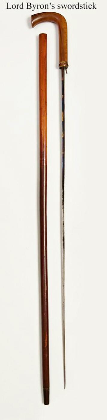 A Fine, Original, 19th Century Antique, King George IIIrd Carved Hound's Head Long Bladed Swordstick. Carved Ivory Head & Blue and Gilt Finely Engraved Steel Blade. Finest Quality Bamboo Handle and Haft