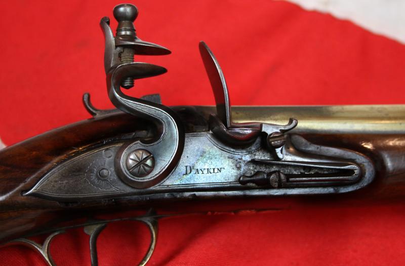 A Superb Royal Naval, Brass Cannon Barrel Blunderbuss With Finest 'Juglans Regia' Walnut Stock Spring Bayonet, Elaborately Engraved All Brass Furniture, by Daykin of Nottingham