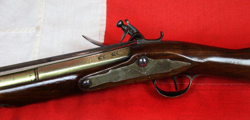 A Superb Royal Naval, Brass Cannon Barrel Blunderbuss With Finest 'Juglans Regia' Walnut Stock Spring Bayonet, Elaborately Engraved All Brass Furniture, by Daykin of Nottingham