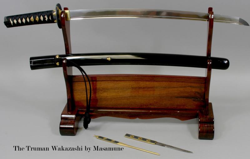 A Beautiful Koto Wakazashi, In Superb Original Edo Fittings and Tsuba With a Masamune Signed Blade. The Koto Era Was From 900 to 1595. The Edo Period Was From 1603 to 1868