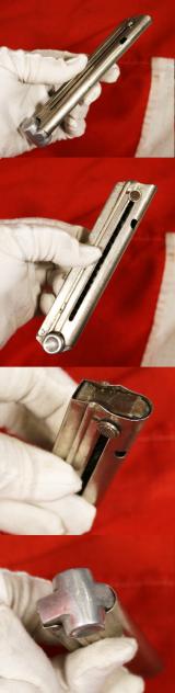 A Wonderful Original Accessory For a German WW1 and WW2 Service Luger Semi Auto Pistol. A 1930's German Spare Magazine With Aluminium Base Unnumbered