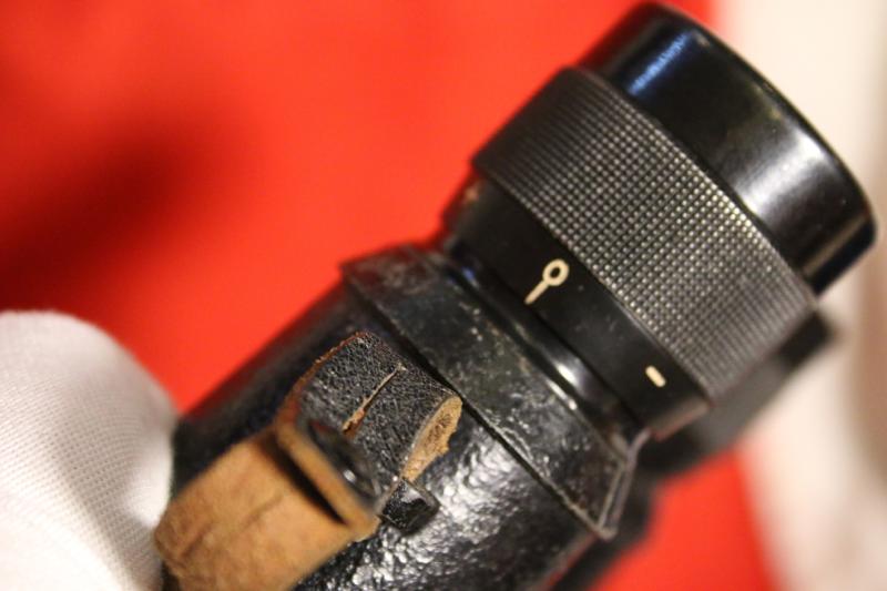 A Pair of Super & Historical 'Doppelfernrohr', WW2 Third Reich Binoculars Very Scarce SS Panzer Commander's Type 10 x 50 Binoculars. Third Reich Maker Code 'bmj' for Hensoldt & Sohne. In Its Original, Bespoke, Military Leather Carrying Case
