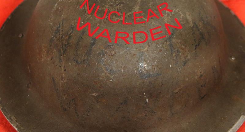 Incredibly Rare Collectors Item. A Nuclear Warden's Helmet 1950-55. Named For